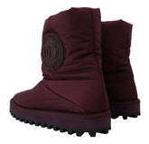 Dolce & Gabbana Bordeaux Nylon Boots Padded Mid Shoes